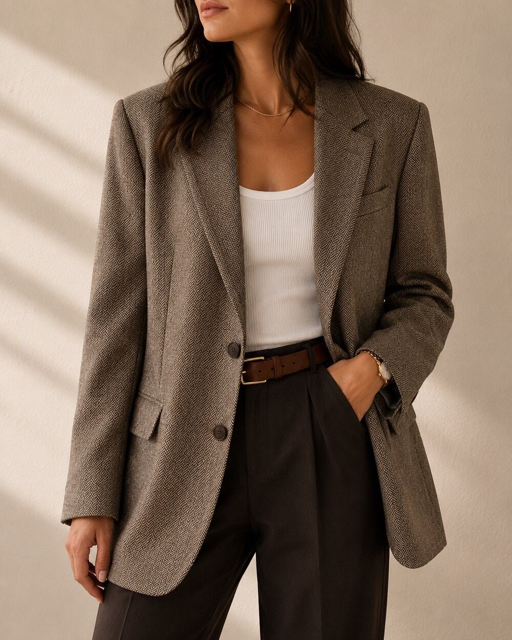 Lauren Ralph Lauren Oversized Silk Wool Houndstooth Blazer 44R XL